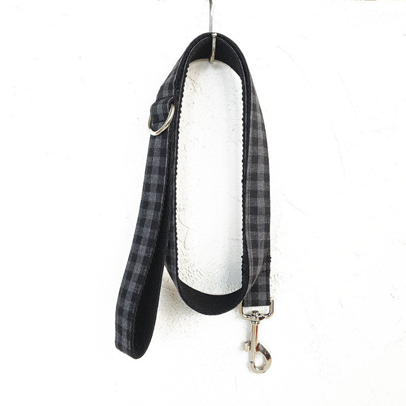 Classic Grey Tartan Collar and Lead Set