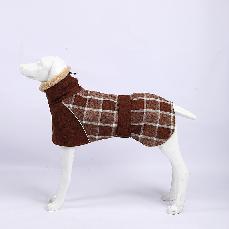 Wool Plaid Pet Coat