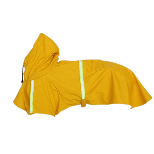 New lightweight reflective raincoat for dogs showing high visibility feature