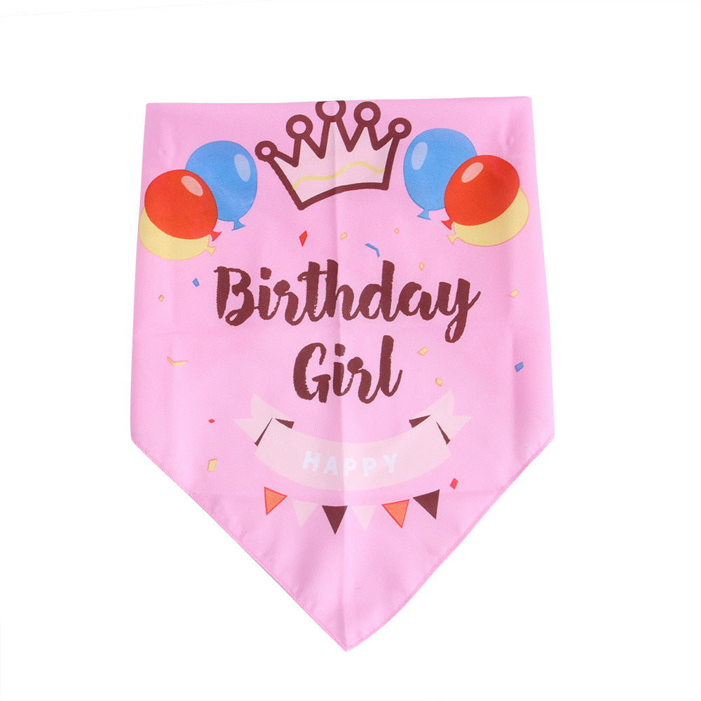 Cute Polyester Pet Birthday Triangle Scarf
