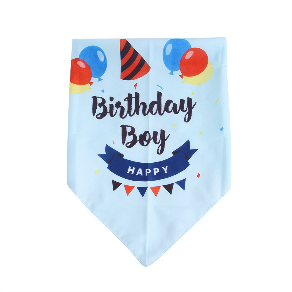 Cute Polyester Pet Birthday Triangle Scarf