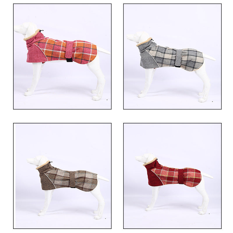 Wool Plaid Pet Coat