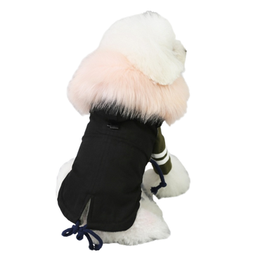 All-Season Dog Jacket in Black Pink Collar