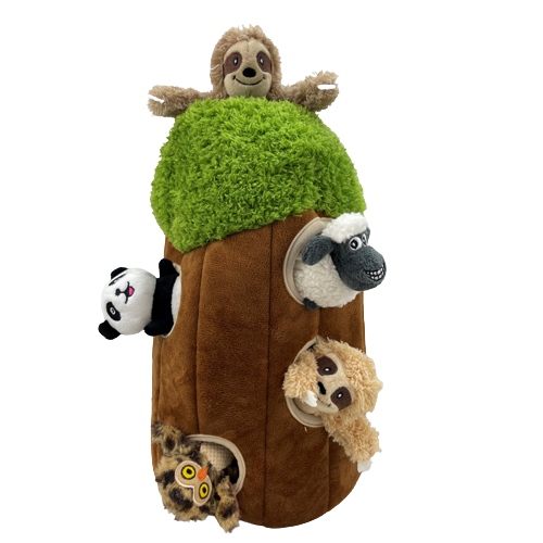 Hollow Tree Creatures Plush Dog Toy