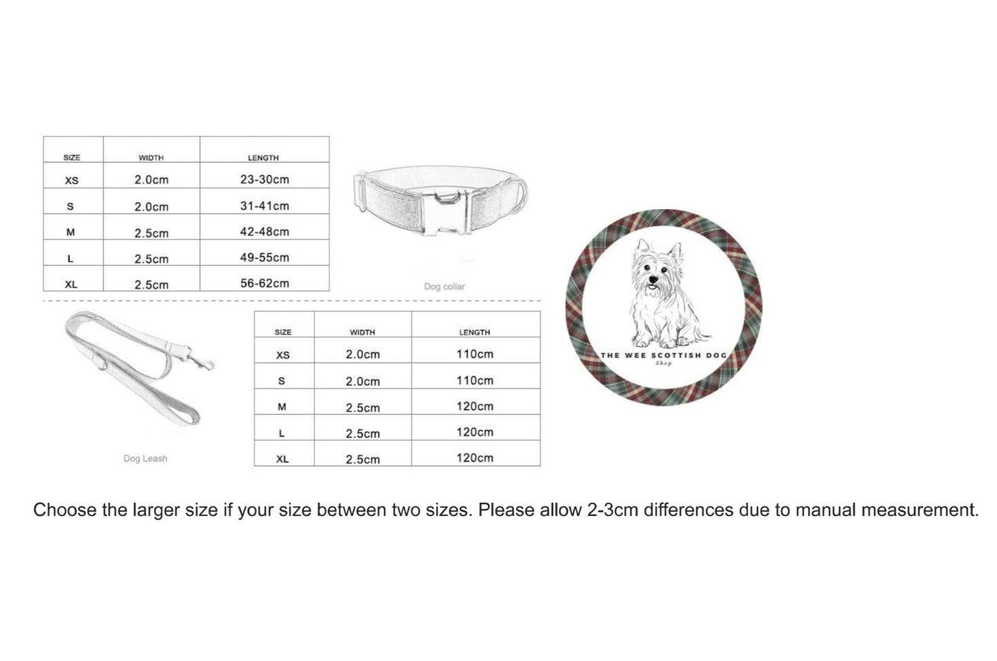 Classic Scottish Plaid Pet Collar Set