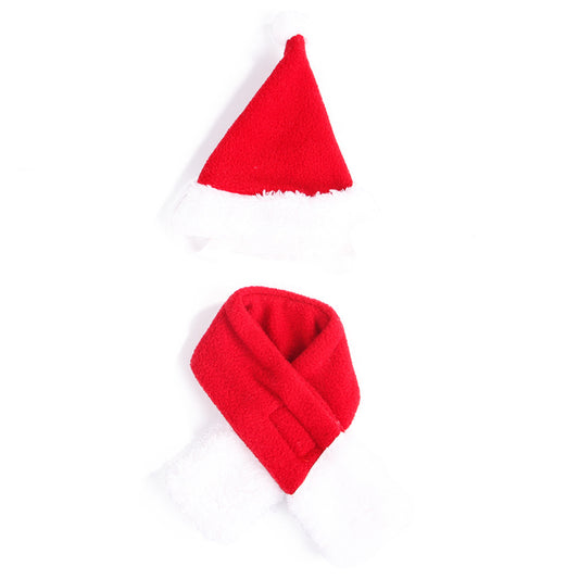 Pet Christmas Costume - Reindeer Antlers Headband & Santa Hat and Scarf