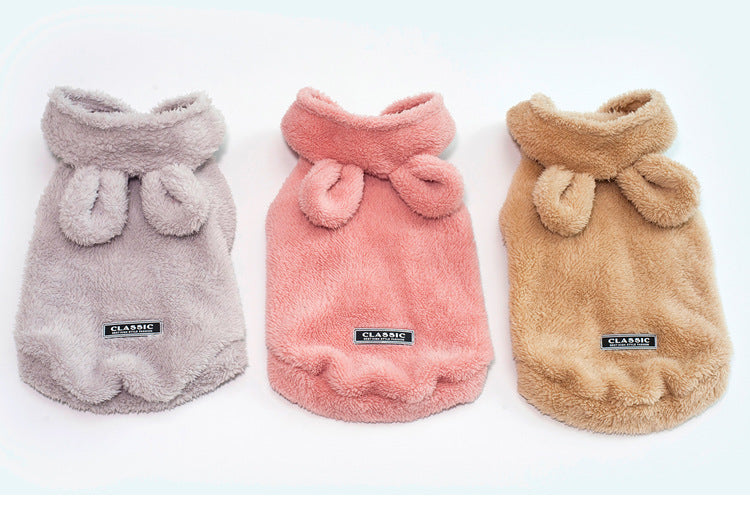 Adorable Fleece Bear Dog Dressing Gown