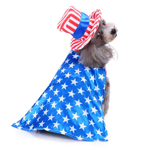 Stunning American flag dog costume showcasing patriotic spirit.