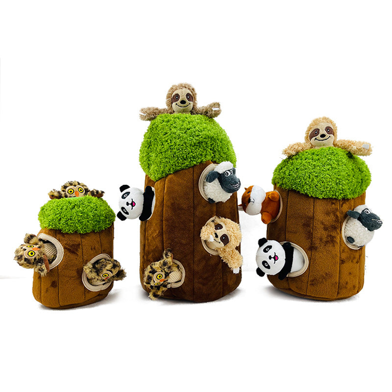 Hollow Tree Creatures Plush Dog Toy