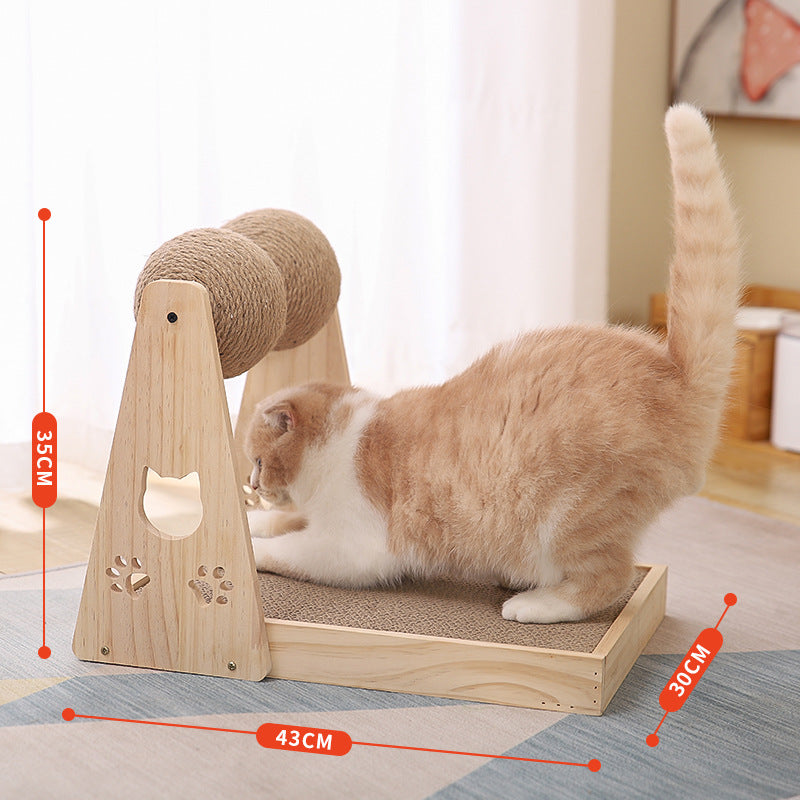 Natural Wood Cat Scratcher 