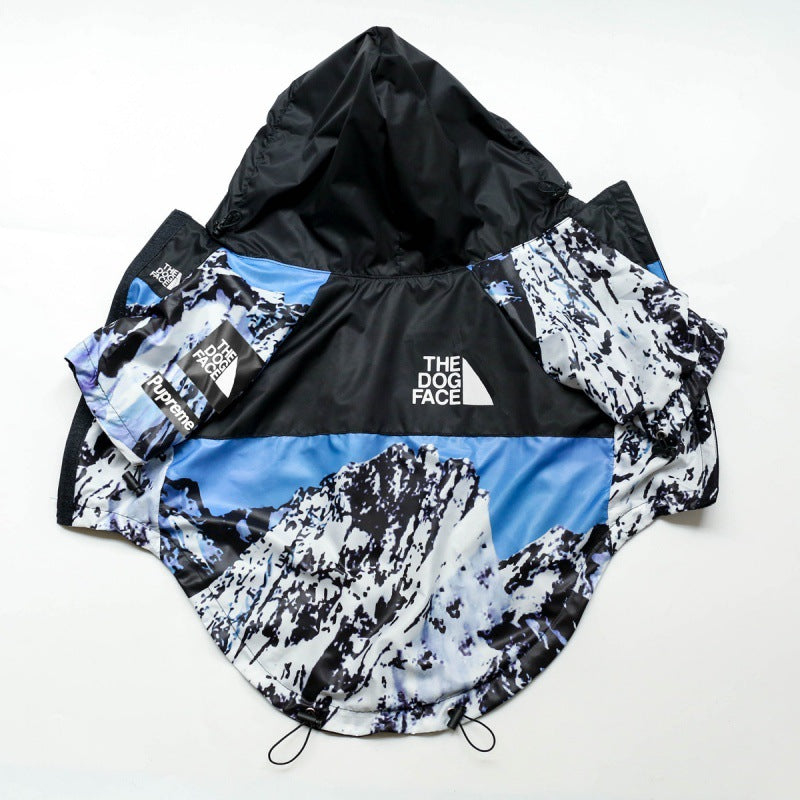 Stylish and functional Dog Face Windbreaker Jacket in Snow Mountain color