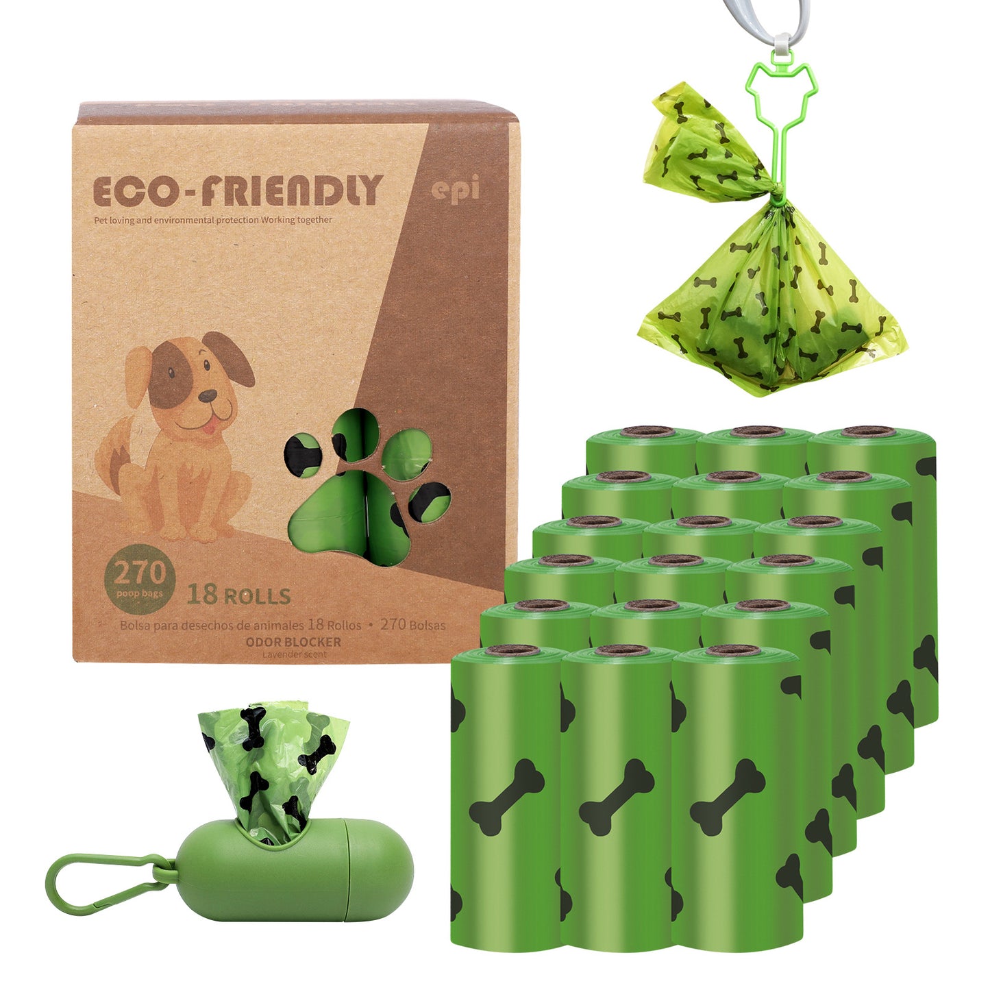 Eco-friendly Compostable Dog Poop Bags and Holder